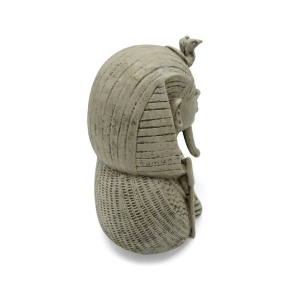 EGYPTIAN PHARAOH King Tutankhamun Bust Sculpture Figurine 5" - Picture 6 of 11